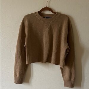 Zara Tan Cropped Sweater